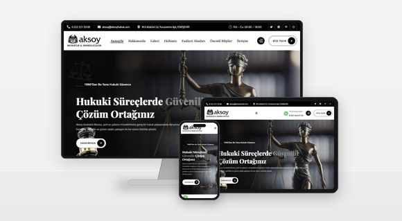 Aksoy Hukuk projesinin ekran görüntüleri